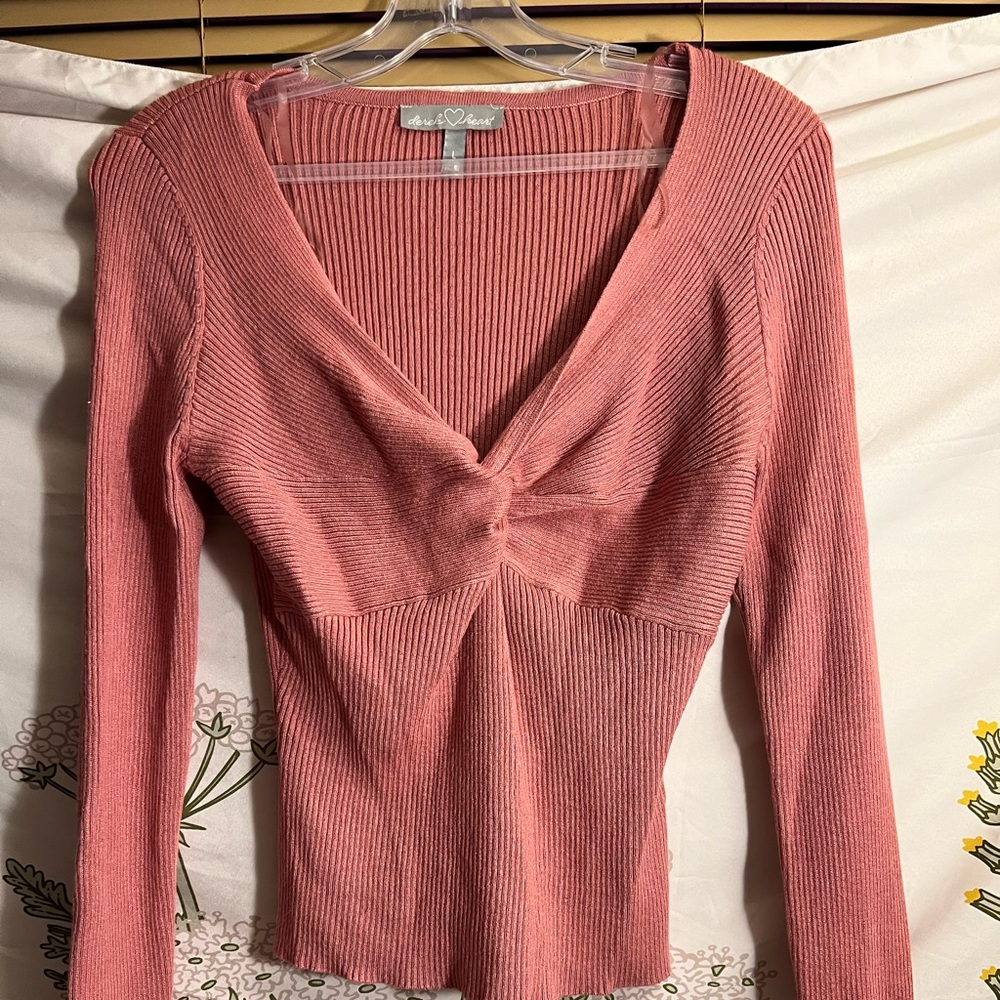 Derek Heart Pink Long Sleeve Top